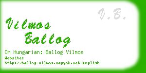 vilmos ballog business card